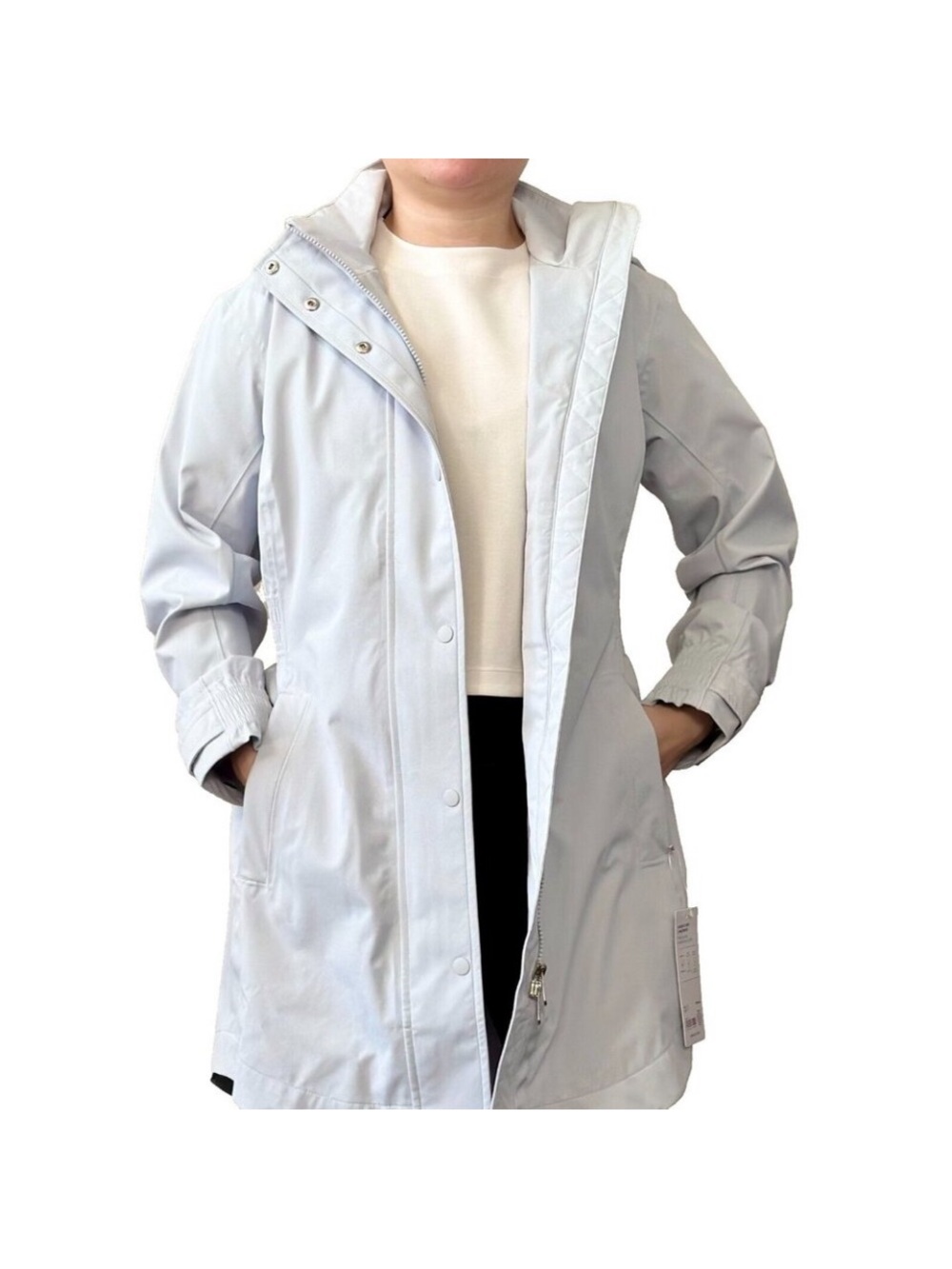 Athleta Rain Out Sutro Hooded Long Trench Coat